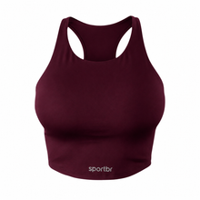 Top Cropped para Corrida Feminino - SPORTBR - Vinho