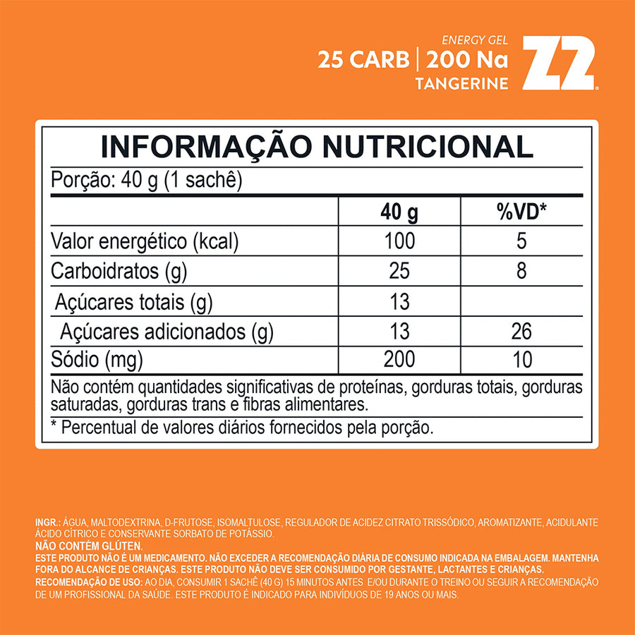 Sachê Energy Gel Z2 40g - Sabor Tangerine 25 CARB– SPORTBR