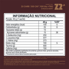 Caixa 10 Sachês Energy Gel Z2+ 40g - Sabor Choco Mint 25 CARB