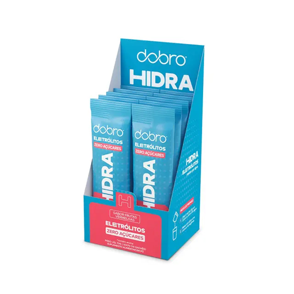 Caixa 10 Sachês HIDRA Eletrólitos em Pó Dobro 7g - Frutas Vermelhas