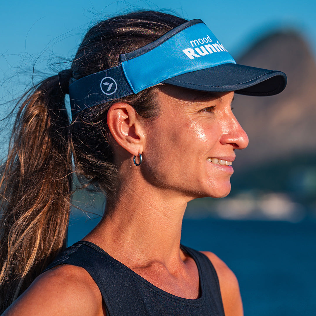 Viseira para Corrida com Elástico Sportbr - Julia Sette Mood Azul