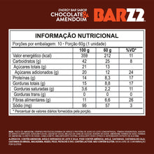 Barra Energética BARZ Z2 60g - Sabor Chocolate e Amendoim