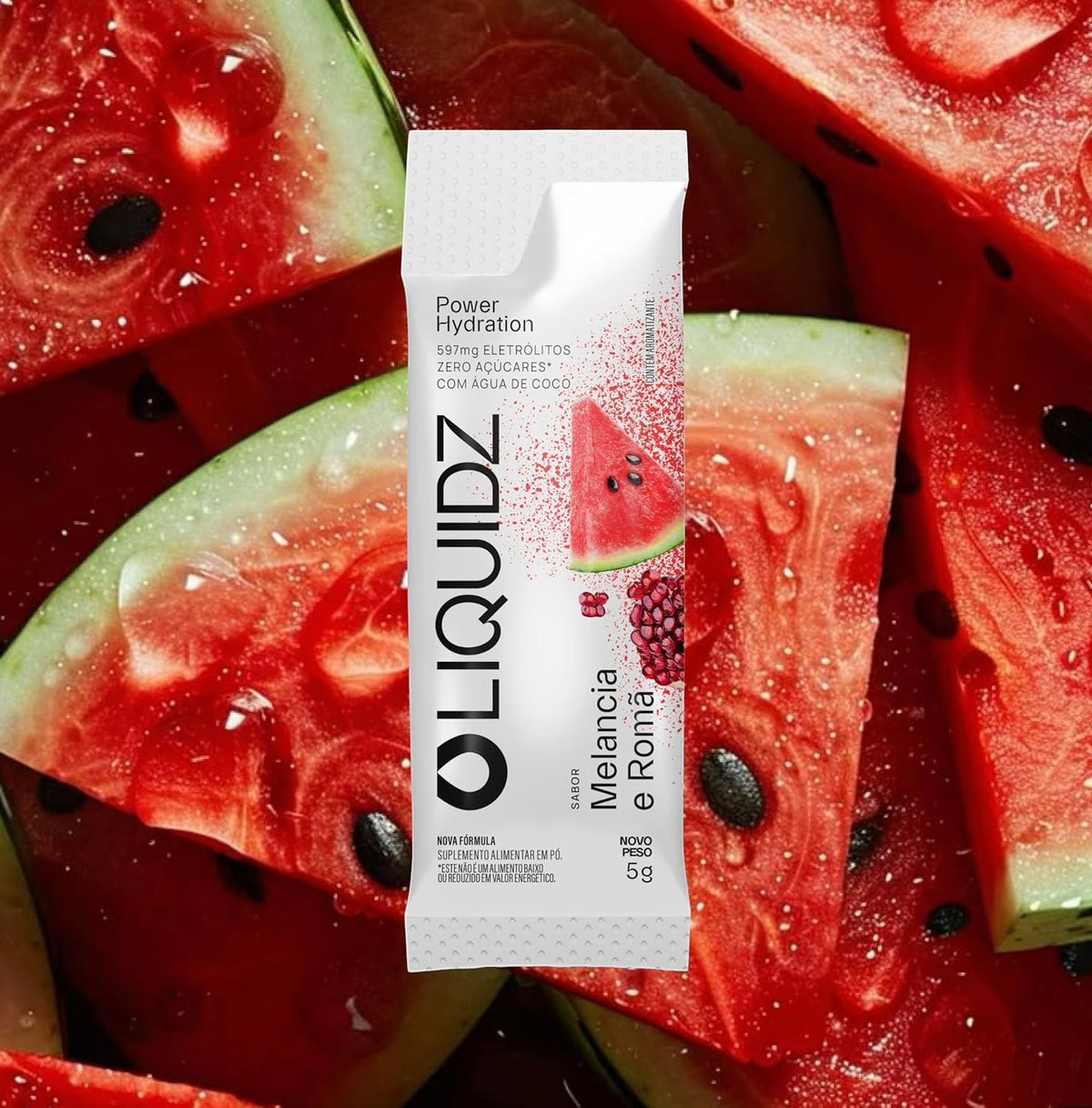 Sachê LIQUIDZ Eletrólitos em Pó 5 g - Sabor Melancia com Romã