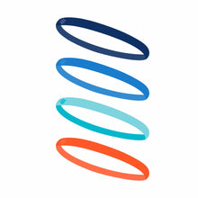 Faixa de Cabelo Headband com Silicone 4 unidades - SPORTBR - Azul e Laranja