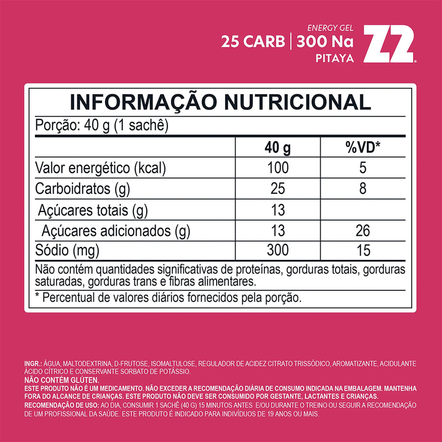 Sachê Energy Gel Z2 40g - Sabor Pitaya 25 CARB– SPORTBR