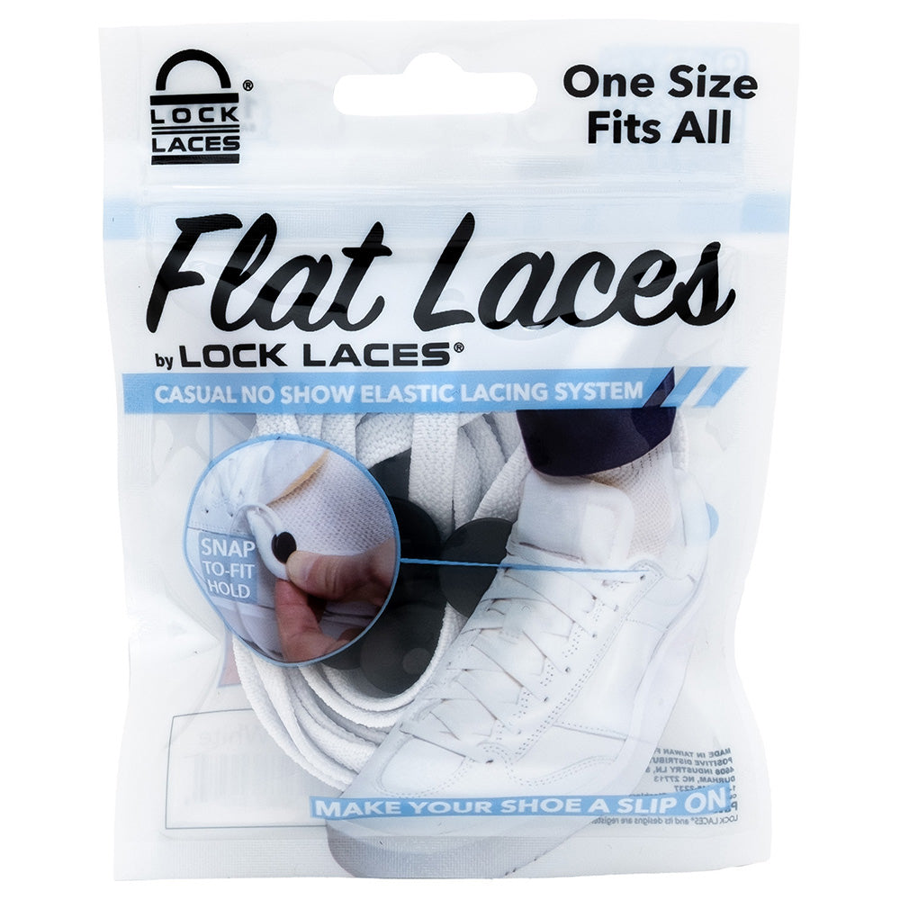 Cadarço Elástico Lock Laces - FLAT Branco