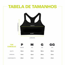 Top de Alta Sustentação com Zíper e Bojo SPORTBR - Preto