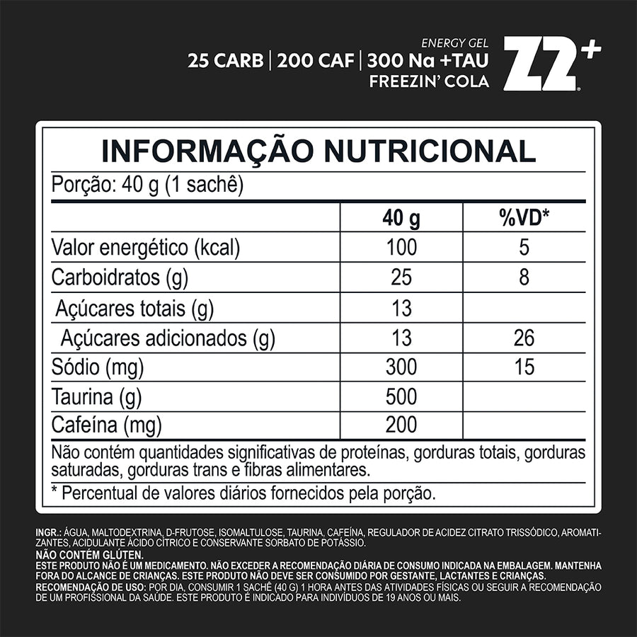 Sachê Energy Gel Z2+ 40g - Sabor Freezin Cola 25 CARB– SPORTBR
