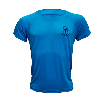 Camiseta Sportbr masculina - Azul Beach Tennis, conforto e praticidade durante os treinos. Feita de poliamida, um tecido leve e flexível. Termorreguladora e bacteriostática, evitando o superaquecimento e odores fortes. Ideal para atividades esportivas, proporcionando liberdade de movimento e secagem rápida.