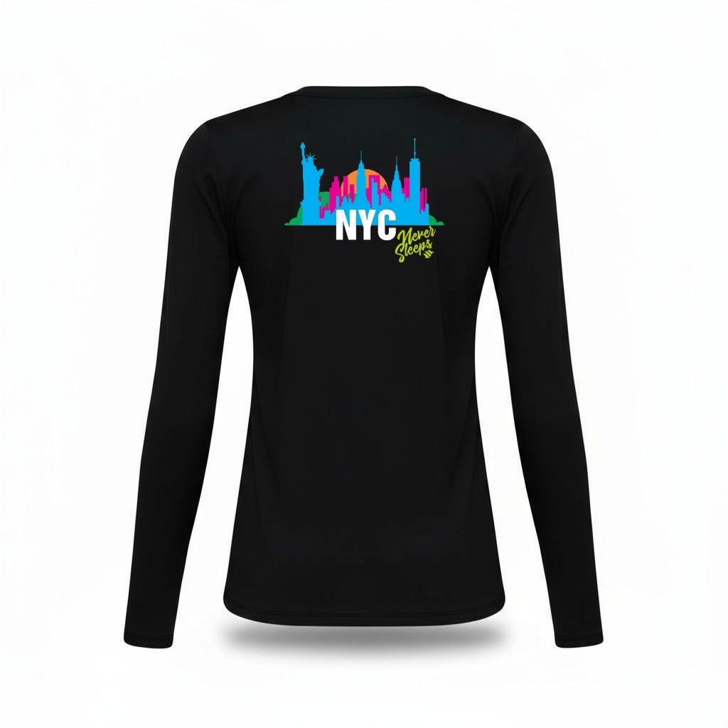 Baby Look Manga Longa NYC District - Preta