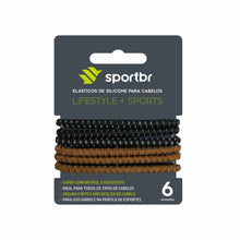 Elástico Para Cabelo de Silicone Emborrachado - SPORTBR - Marrom
