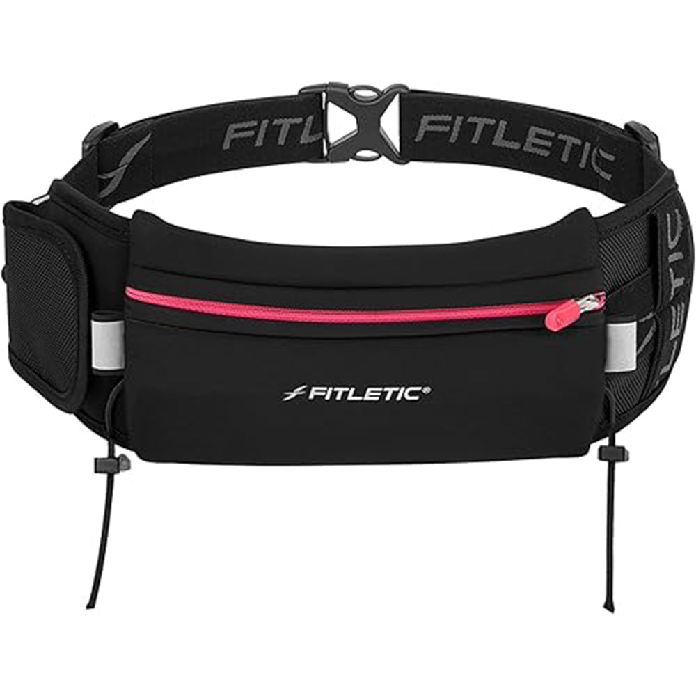 Pochete Corrida com Porta Gel e Bolso Extra Ultimate II Zíper Rosa - Fitletic. Feita com neoprene resistente à água. Com zíper, proporcionando fácil acesso aos itens armazenados. Porta Gel: espaço específico para guardar géis energéticos. Bolso Expansível: guarda documentos, cartões e dinheiro com segurança. Bolso Extra: espaço adicional para itens pequenos e essenciais. Grip de Silicone: evita que o cinto pule durante o movimento. Cinto Ajustável: Com ajuste duplo na cintura. Com porta número.