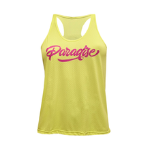 Regata Sportbr feminina - Amarela estampa Paradise, conforto e praticidade durante os treinos. Feita de poliamida, um tecido leve e flexível. Termorreguladora e bacteriostática, evitando o superaquecimento e odores fortes. Ideal para atividades esportivas, proporcionando liberdade de movimento e secagem rápida.