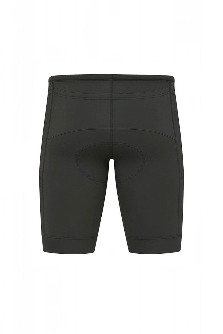 Bermuda de compressão masculina cinza SPORTBR com bolsos laterais e traseiros, ideal para corrida e treinos.