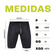 Bermuda de compressão masculina SPORTBR cinza com 6 bolsos, ideal para corrida e treino. Tecido de poliamida e elastano.