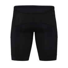 Bermuda de compressão masculina SPORTBR preta com 6 bolsos, ideal para corrida e alta performance. Tecido de poliamida e elastano com proteção UV 50+.