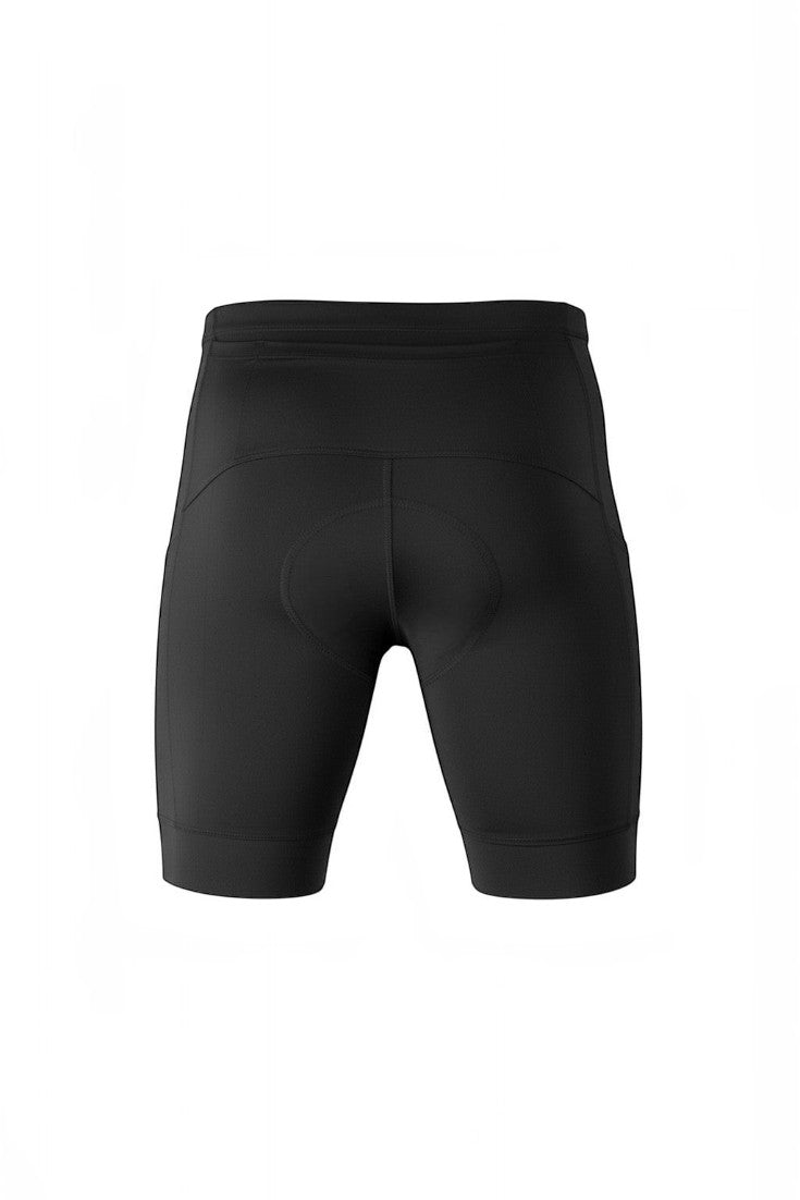 Bermuda de compressão preta SPORTBR com cintura alta e design ergonômico para corrida, vista traseira.