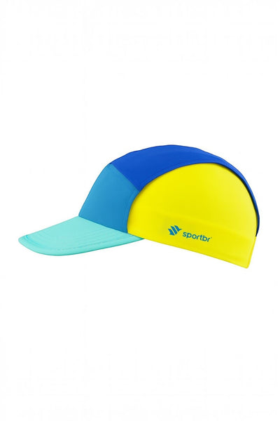 Boné de Corrida Dry Fit Azul e Amarelo - Sportbr