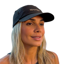 Boné de corrida SPORTBR preto, ultraleve e com painel de ventilação inteligente. Ideal para treinos intensos.