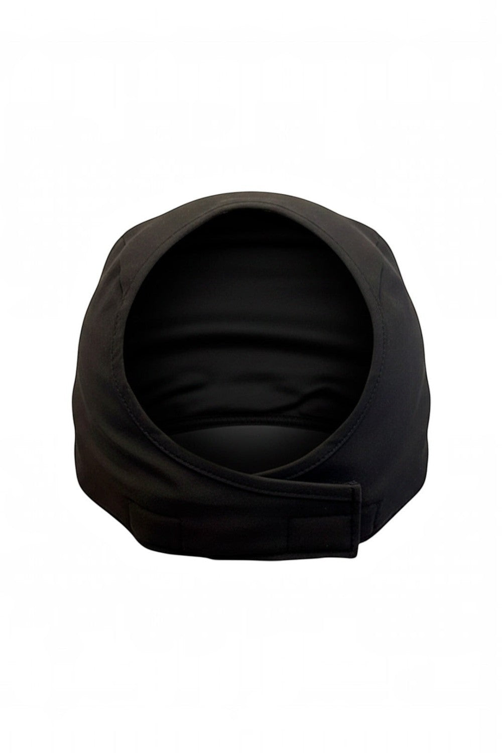 Boné de corrida preto SPORTBR com abertura traseira especial para rabo de cavalo e coque, tecido leve e respirável.