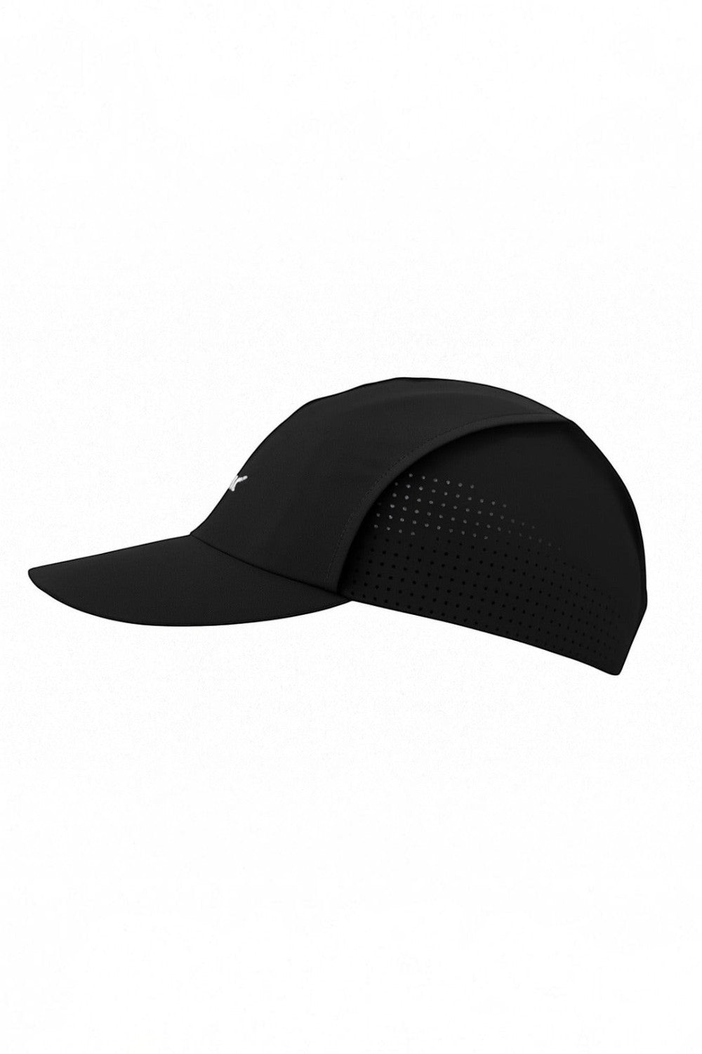 Boné de corrida SPORTBR preto ultraleve com painéis laterais perfurados para ventilação e aba flexível