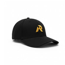 Boné preto 100% algodão SPORTBR com logo MPR bordado em amarelo e aba curvada.