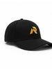 Boné preto 100% algodão SPORTBR com logo MPR bordado em amarelo e aba curvada.