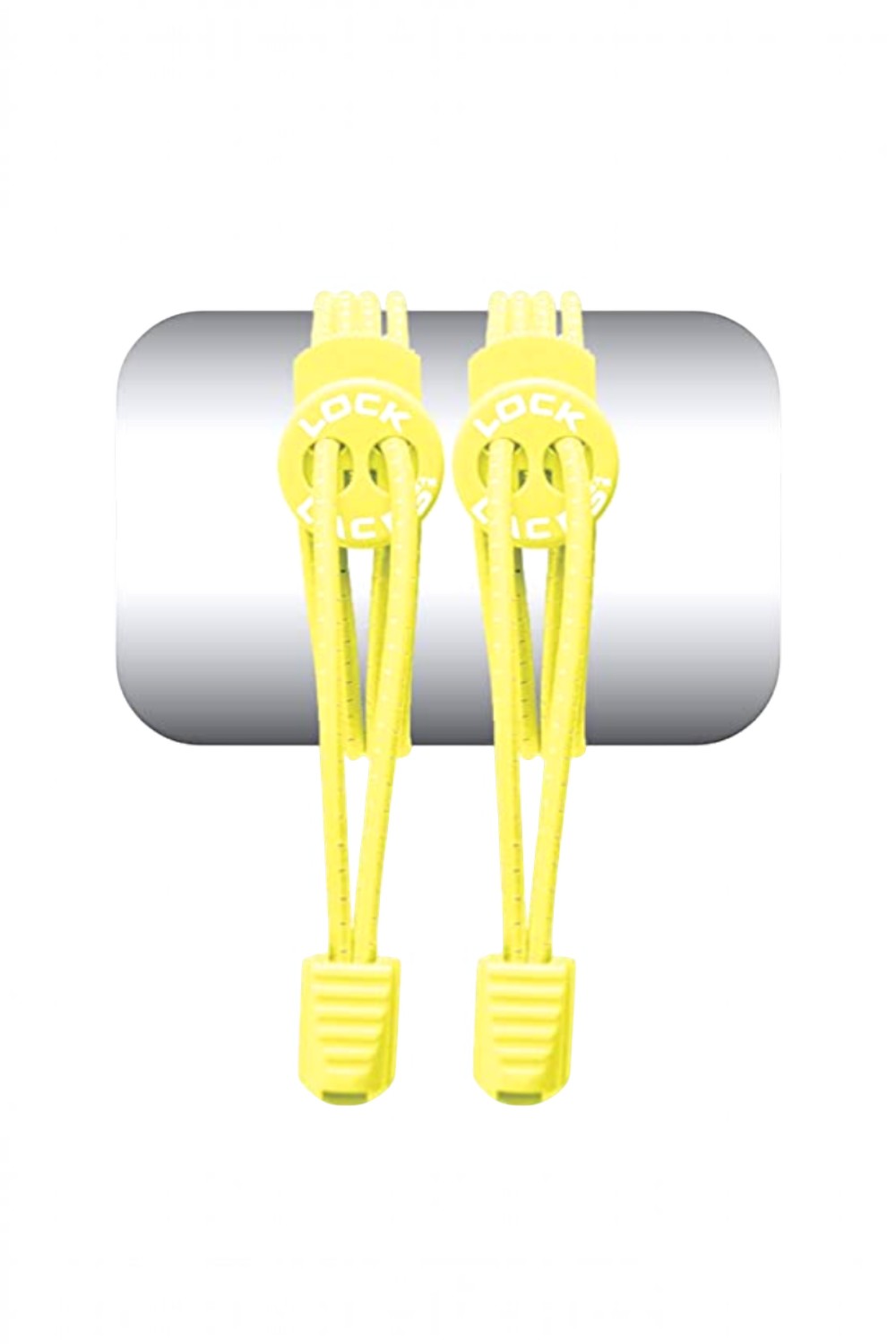 Cadarço elástico SPORTBR Lock Laces na cor amarelo neon com sistema de travamento para tênis de corrida