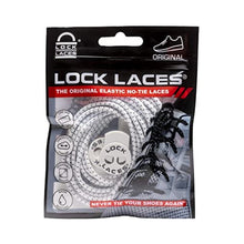 SPORTBR Cadarço elástico branco Lock Laces original, sem amarrar, com fecho ajustável e clipes de acabamento.
