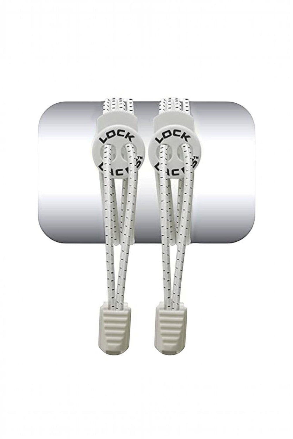 Cadarço elástico branco SPORTBR com sistema de travamento para tênis, ideal para corrida e triathlon.