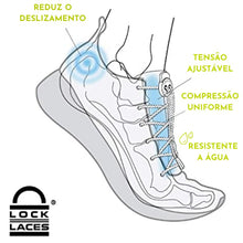 SPORTBR Cadarço elástico cinza refletivo Lock Laces com ajuste de tensão e compressão uniforme para tênis.