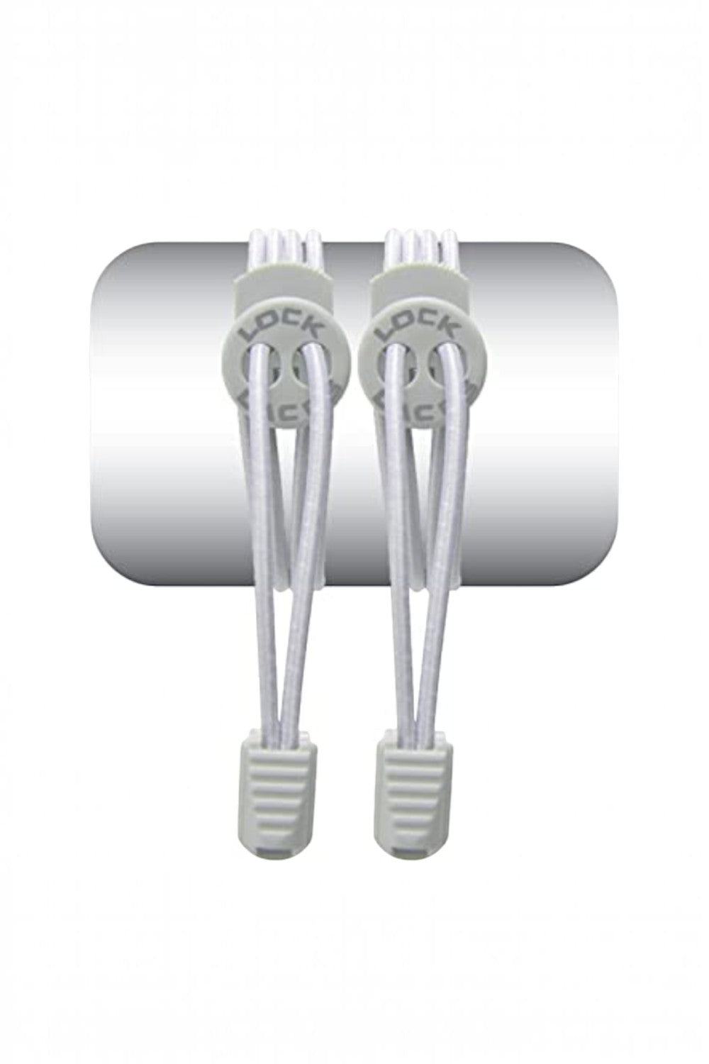 Cadarço elástico cinza SPORTBR Lock Laces com sistema de travamento para tênis, ideal para corrida e triathlon.