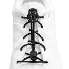 SPORTBR Cadarço elástico preto com fecho para tênis, ideal para corrida e uso diário.