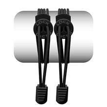 SPORTBR Cadarço Elástico Lock Laces Preto Liso, com sistema de travamento e ajuste rápido para tênis.