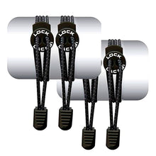 SPORTBR Cadarço elástico preto com pontos refletivos e fecho para tênis, ideal para corrida e uso diário.