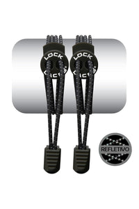 Cadarço Elástico Lock Laces - Preto Refletivo