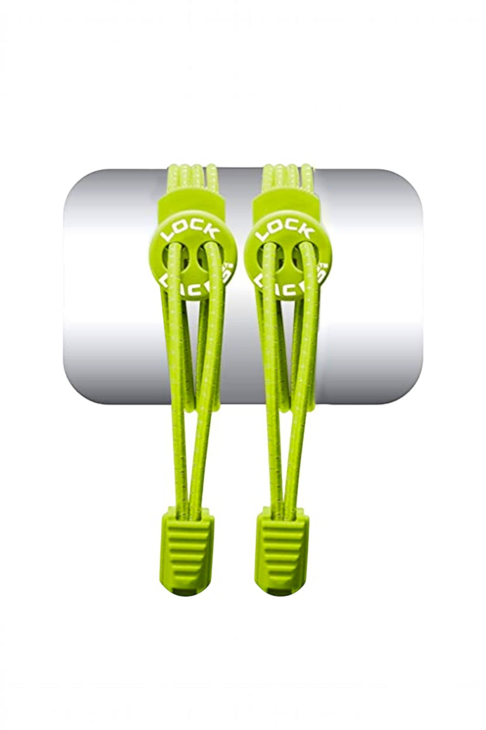 Cadarço elástico SPORTBR Lock Laces na cor verde maçã com sistema de travamento para tênis de corrida