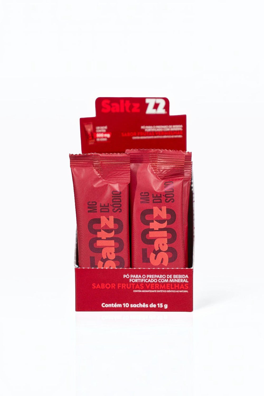 Caixa com 10 sachês de repositor eletrolítico Saltz 500 Z2 sabor frutas vermelhas da marca SPORTBR