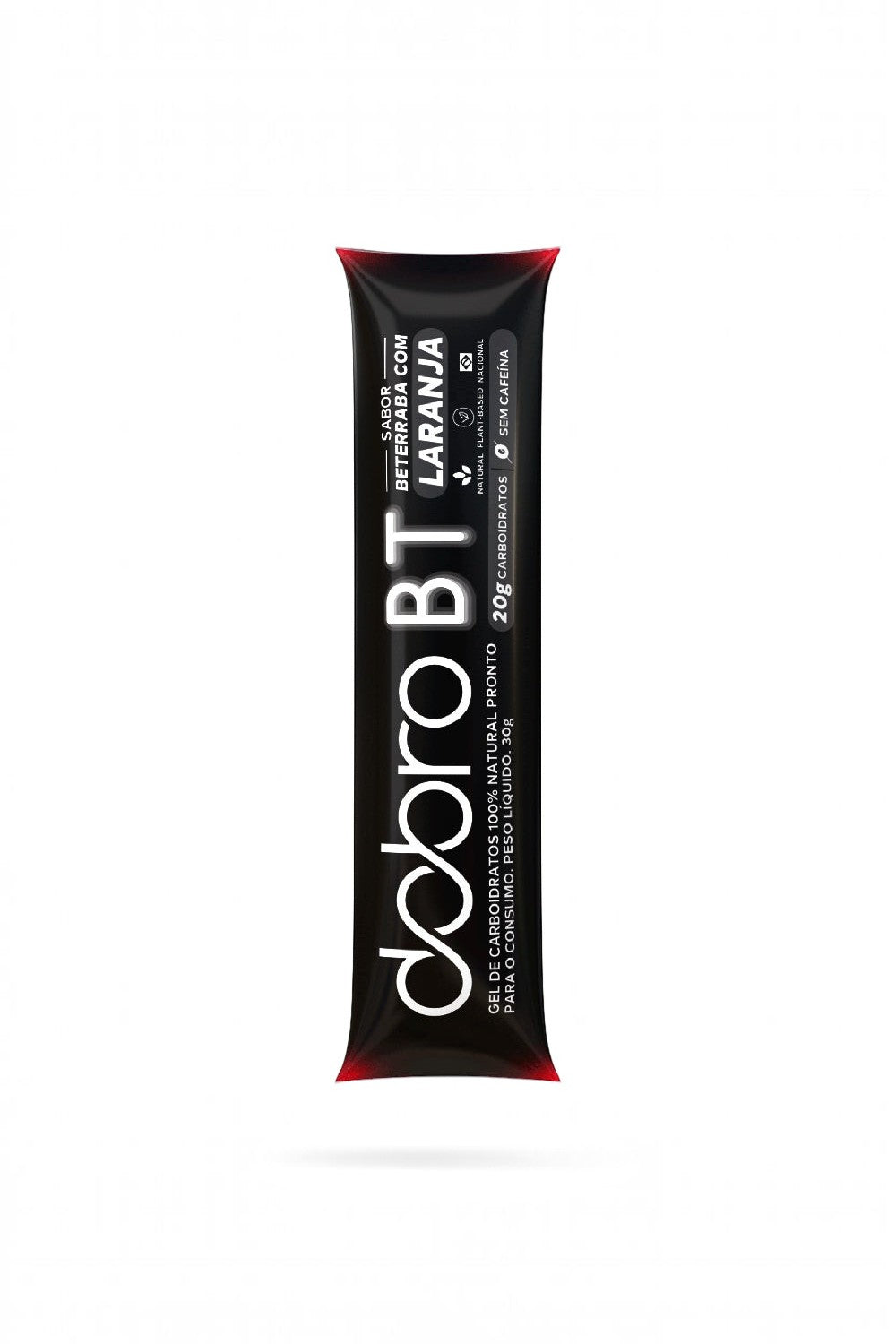 Sachê de gel de carboidrato SPORTBR Dobro sabor beterraba com laranja, 30g, para energia em esportes de endurance.