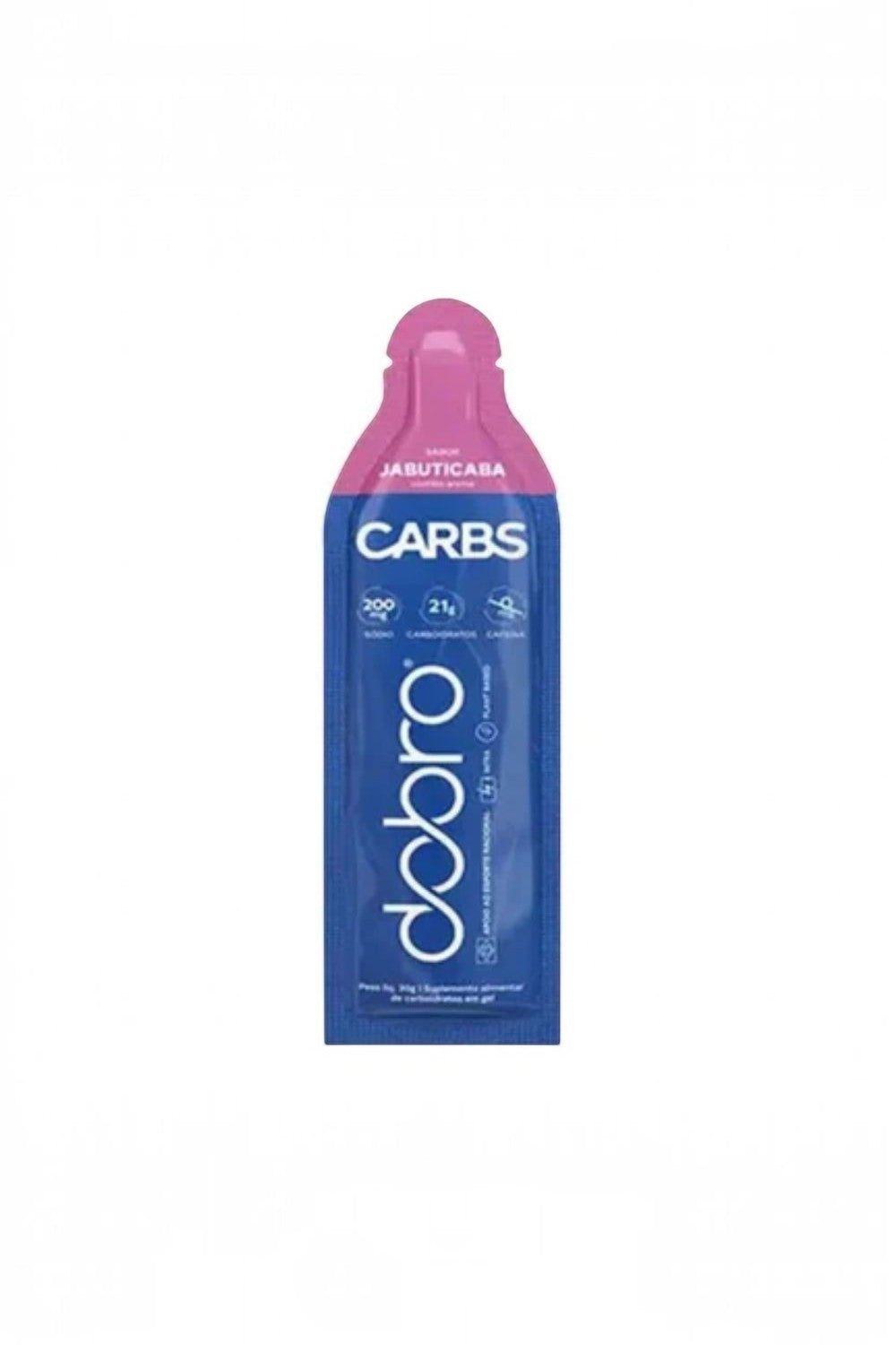 Sachê de gel de carboidrato SPORTBR Dobro sabor jabuticaba, 30g, ideal para energia rápida em treinos de endurance.