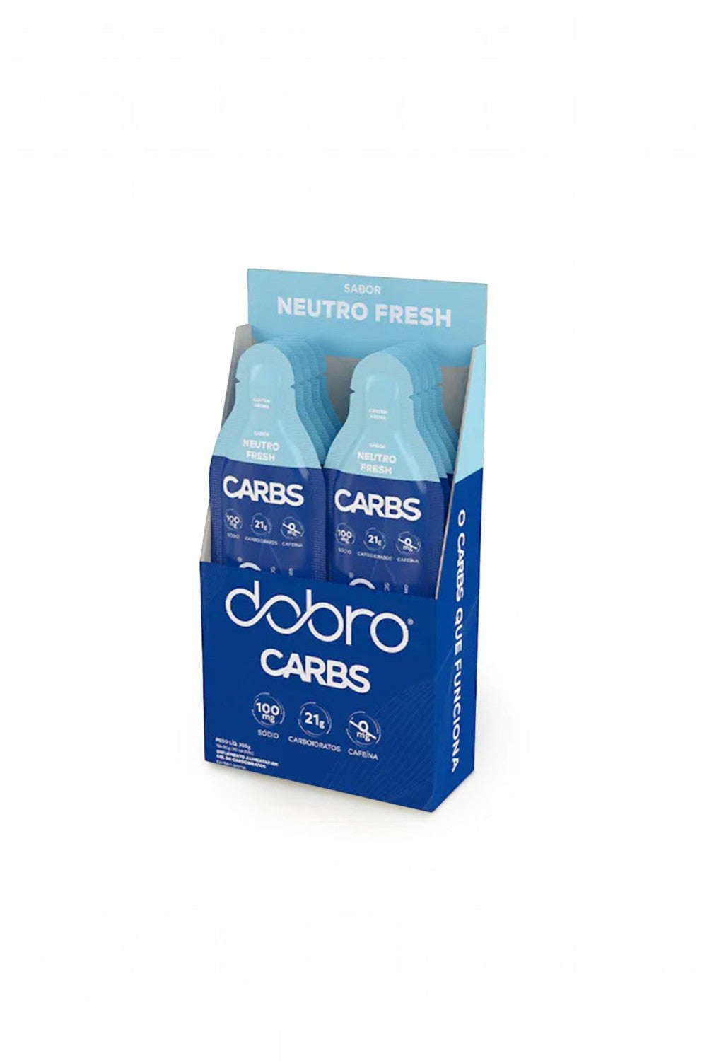 Caixa com 10 sachês de gel de carboidrato SPORTBR Dobro sabor Neutro Fresh para energia e reposição de eletrólitos