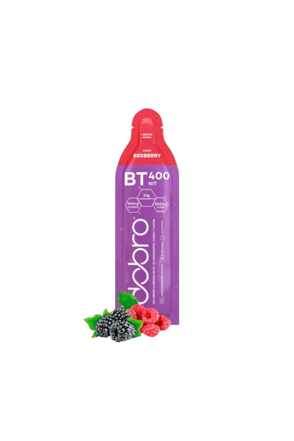 Sachê de gel de carboidrato SPORTBR DOBRO BT 400 Nitrato sabor Redberry com cafeína e taurina