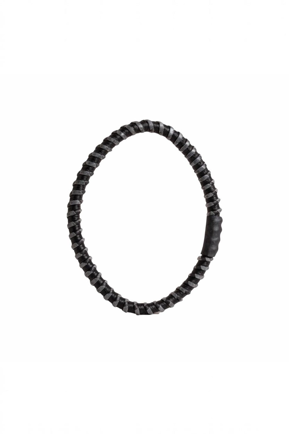 Elástico de cabelo SPORTBR preto em silicone emborrachado com textura espiral para maior firmeza no treino