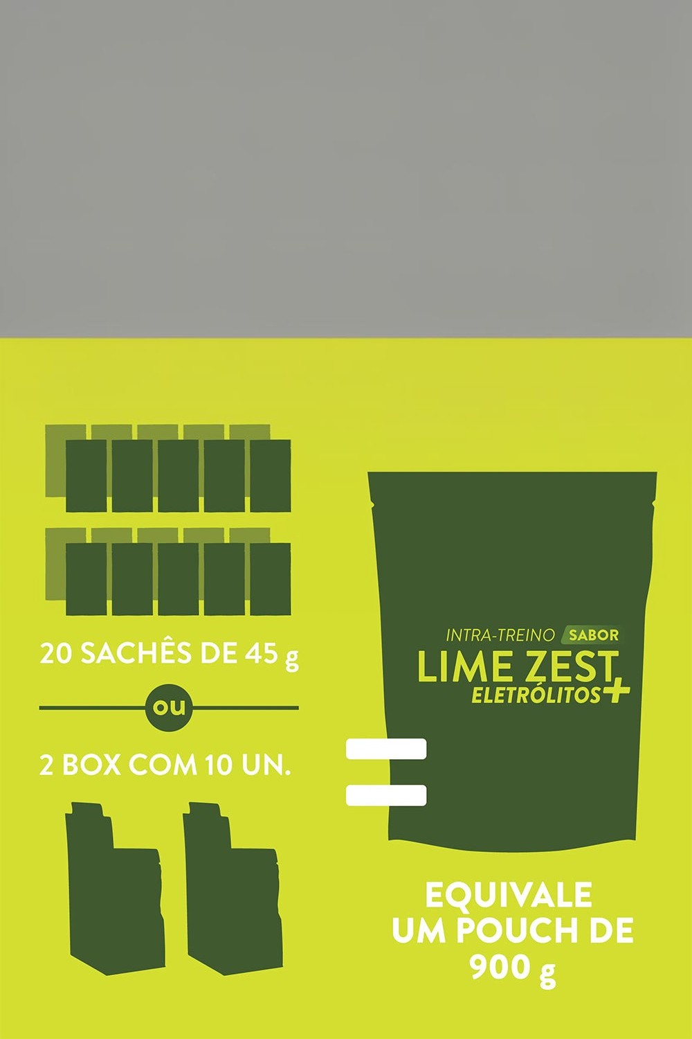 Caixa de 10 sachês de energy drink SPORTBR Power Powder Z2+ sabor Lime Zest com eletrólitos para performance esportiva