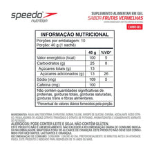 Sachê Energy Gel Speedo PWRD Z2 sabor frutas vermelhas com 100mg de cafeína. Suplemento alimentar em gel.
