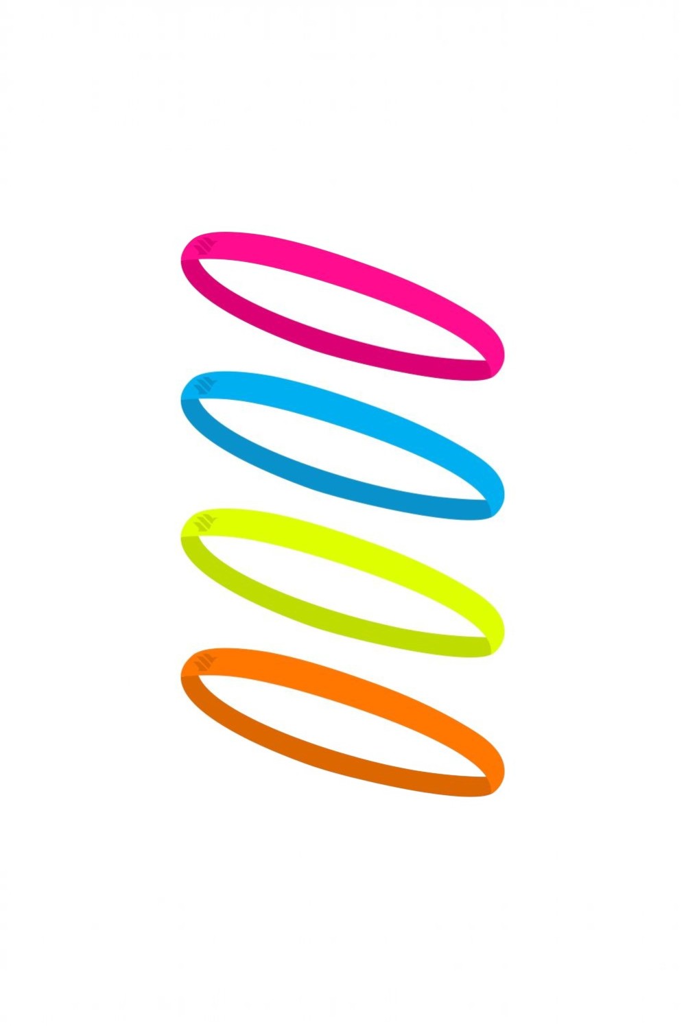Kit com 4 faixas de cabelo esportivas finas SPORTBR em cores neon vibrantes com silicone antiderrapante interno.