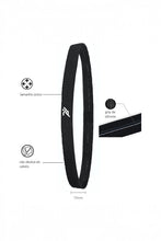 Faixa de cabelo esportiva fina preta SPORTBR com silicone antiderrapante interno para maior aderência no treino