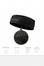Faixa de cabelo preta SPORTBR com tecido respirável, alta elasticidade e logo refletivo para esportes.