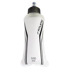 Garrafa Squeeze Soft Flask Fitletic transparente de TPU com bico de mordida e capacidade de 500 ml.