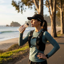 SPORTBR Garrafa Squeeze Soft Flask 500ml transparente em TPU leve, ideal para corrida e esportes ao ar livre.